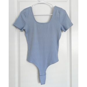 Bohme Blue Ribbed Bodysuit